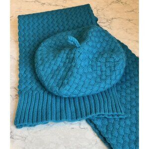 Boden Wool/Angora Beret And Scarf Set Basket weave SOFT